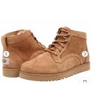 UGG Bethany Boot Chestnut Suede Lace Up Women 11 Chukka ankle Cozy Shearling
